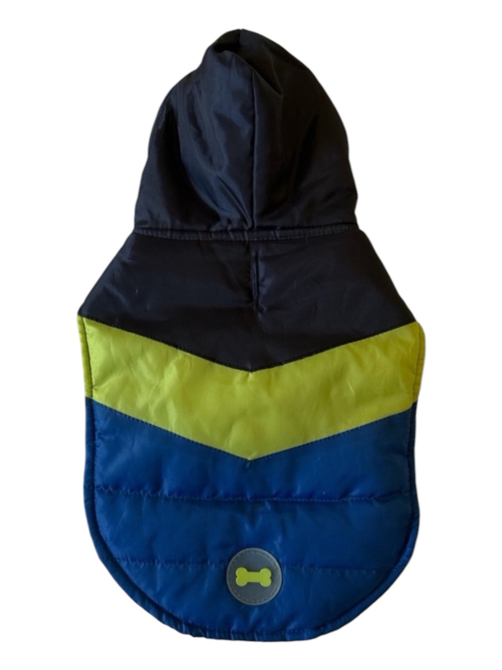 Black and Green Hooded Pet coat with Emblem